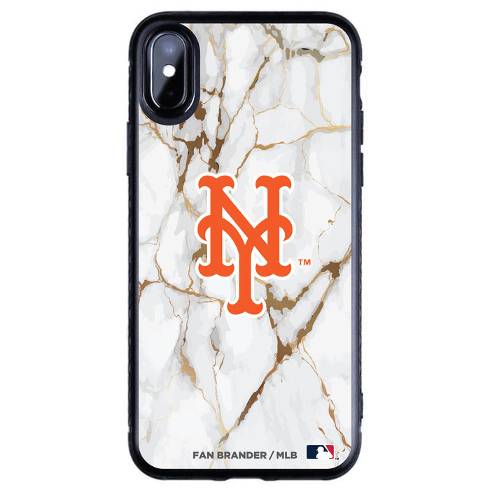 Fan Brander Black Slim Phone case with New York Mets White Marble design