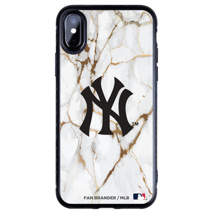 Fan Brander Black Slim Phone case with New York Yankees White Marble design