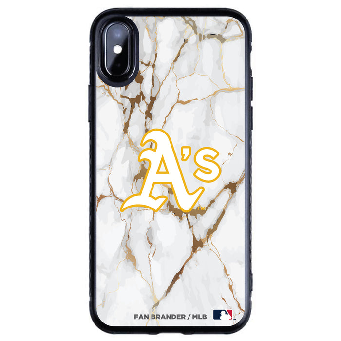 Fan Brander Black Slim Phone case with Oakland Athletics White Marble design