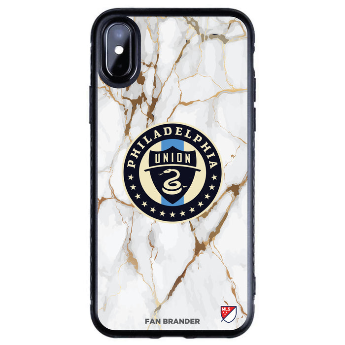 Fan Brander Black Slim Phone case with Philadelphia Union White Marble design