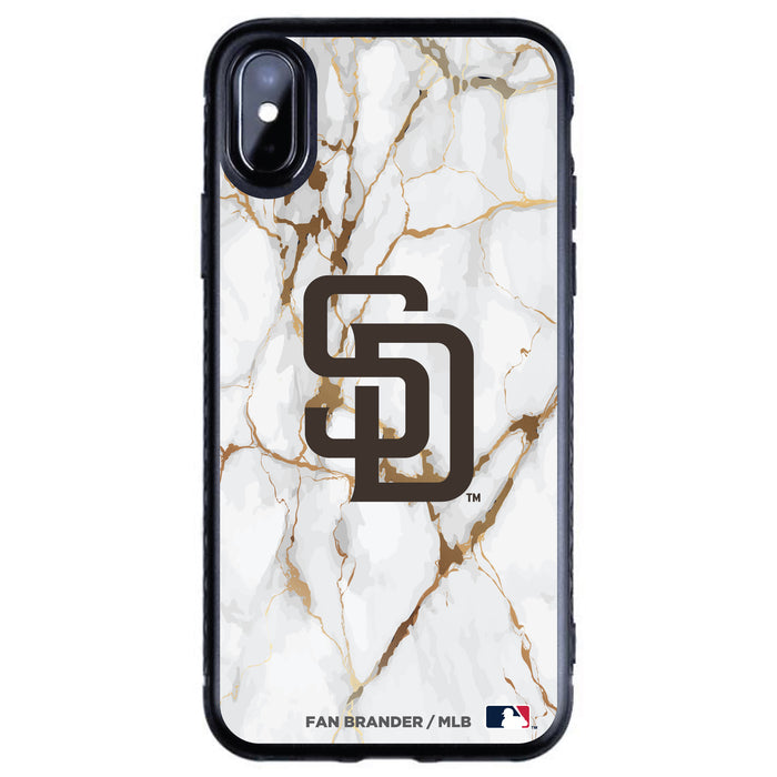 Fan Brander Black Slim Phone case with San Diego Padres White Marble design