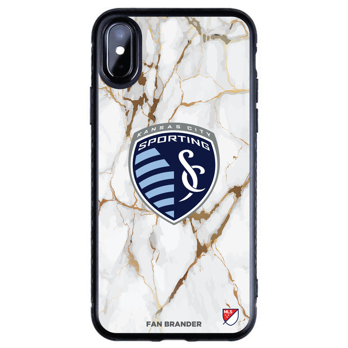 Fan Brander Black Slim Phone case with Sporting Kansas City White Marble design