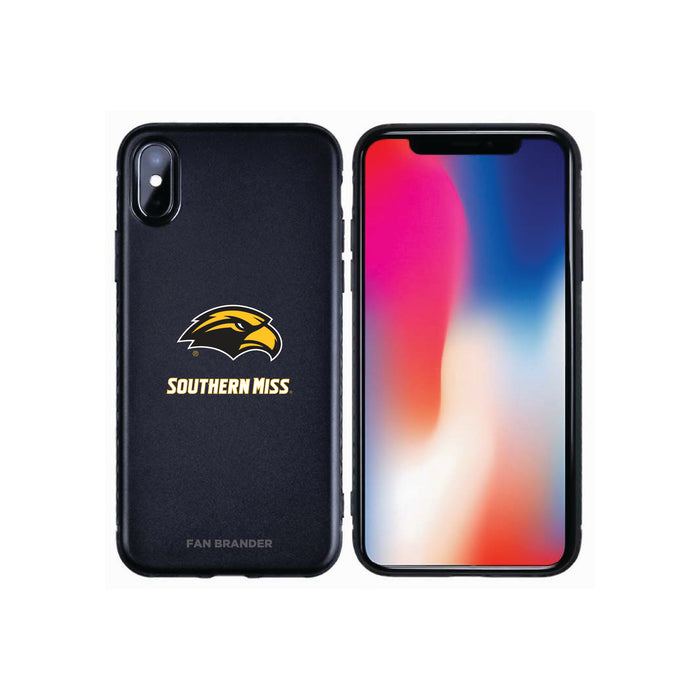 Fan Brander Black Slim Phone case with Southern Mississippi Golden Eagles Primary Logo