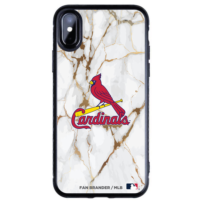 Fan Brander Black Slim Phone case with St. Louis Cardinals White Marble design
