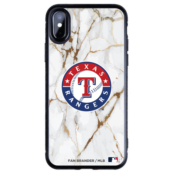 Fan Brander Black Slim Phone case with Texas Rangers White Marble design