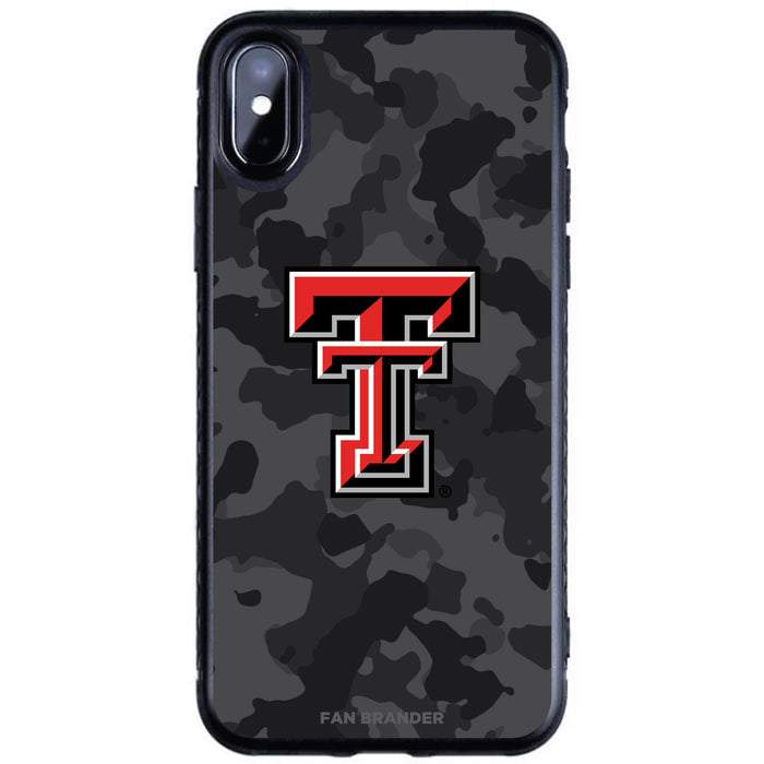 Fan Brander Black Slim Phone case with Texas Tech Red Raiders Urban Camo design