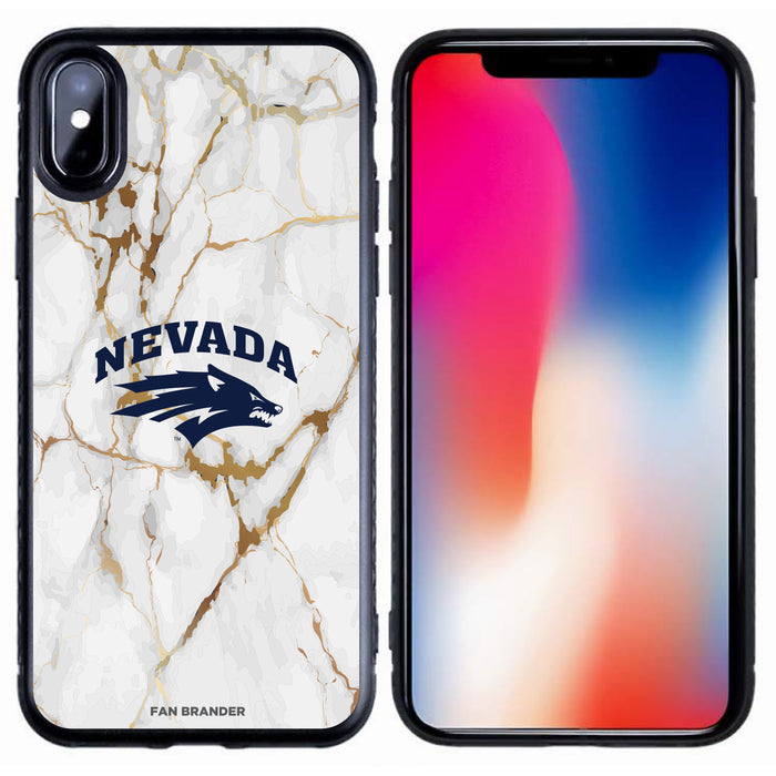 Fan Brander Black Slim Phone case with Nevada Wolf Pack White Marble design