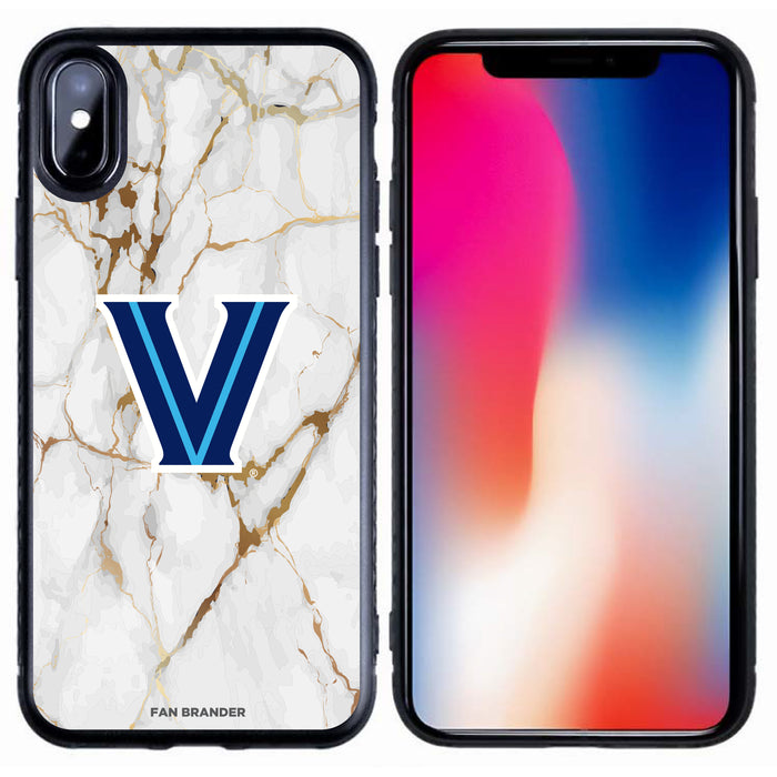 Fan Brander Black Slim Phone case with Villanova University White Marble design