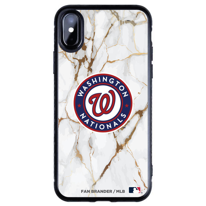Fan Brander Black Slim Phone case with Washington Nationals White Marble design
