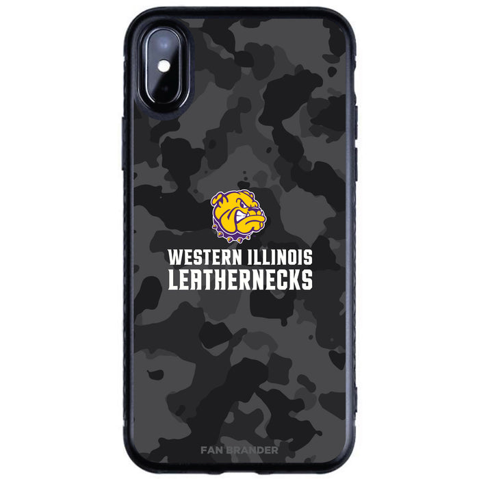 Fan Brander Black Slim Phone case with Western Illinois University Leathernecks Urban Camo design