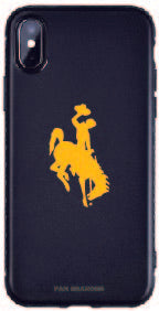 Fan Brander Black Slim Phone case with Wyoming Cowboys Primary logo