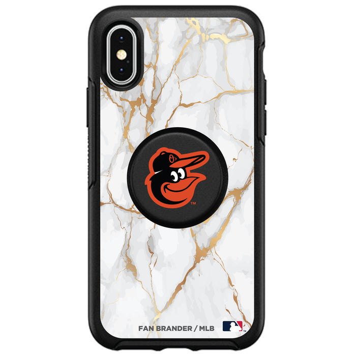 OtterBox Otter + Pop symmetry Phone case with Baltimore Orioles White Marble design