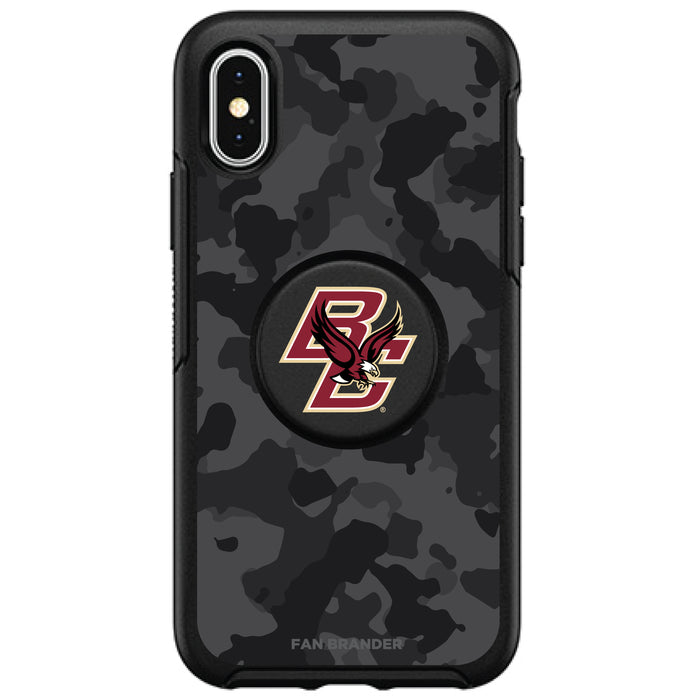 OtterBox Otter + Pop symmetry Phone case with Boston College Eagles Primary Logo and Urban Camo design