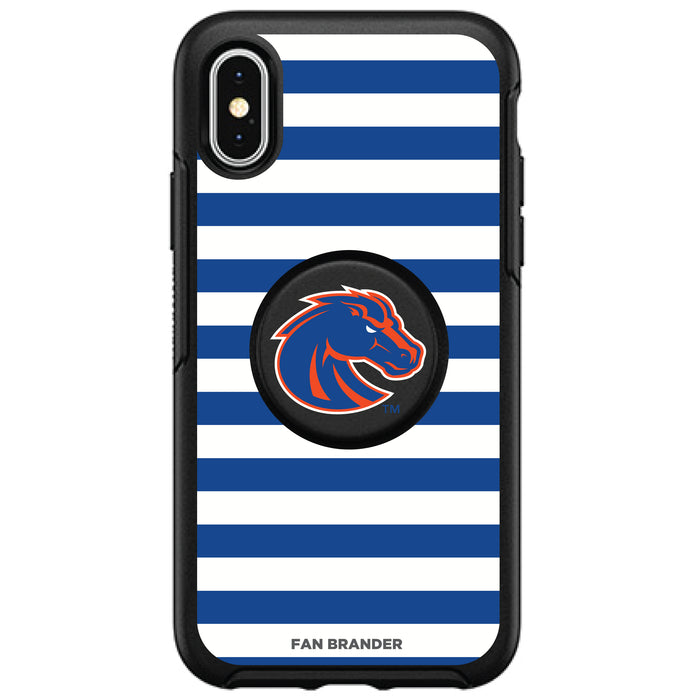 OtterBox Otter + Pop symmetry Phone case with Boise State Broncos Primary Logo and Striped Design
