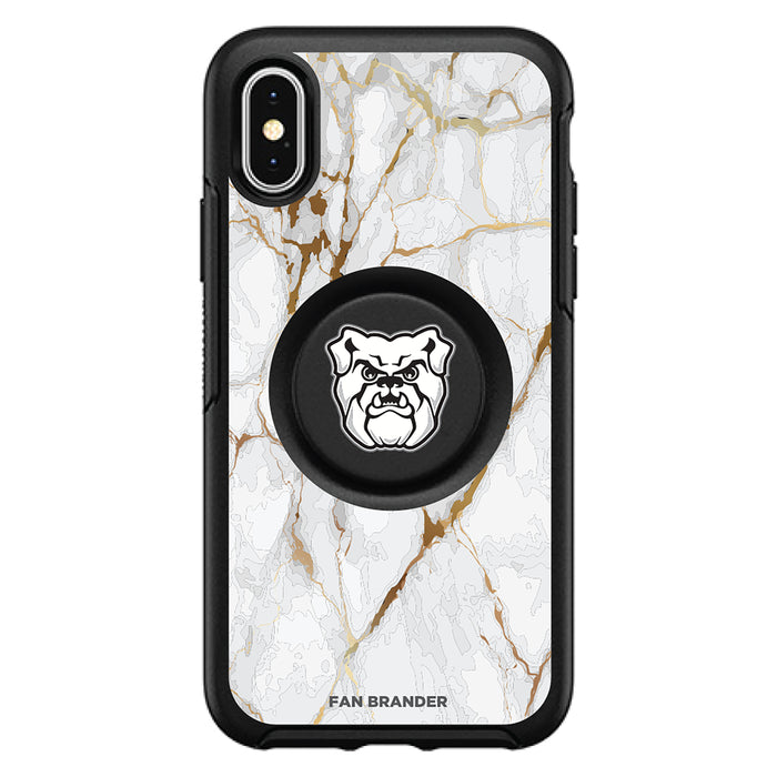 OtterBox Otter + Pop symmetry Phone case with Butler Bulldogs White Marble Background