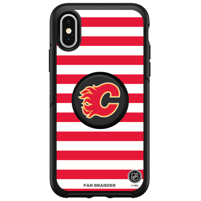 OtterBox Otter + Pop symmetry Phone case with Calgary Flames Stripes Design