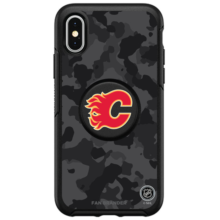 OtterBox Otter + Pop symmetry Phone case with Calgary Flames Urban Camo design