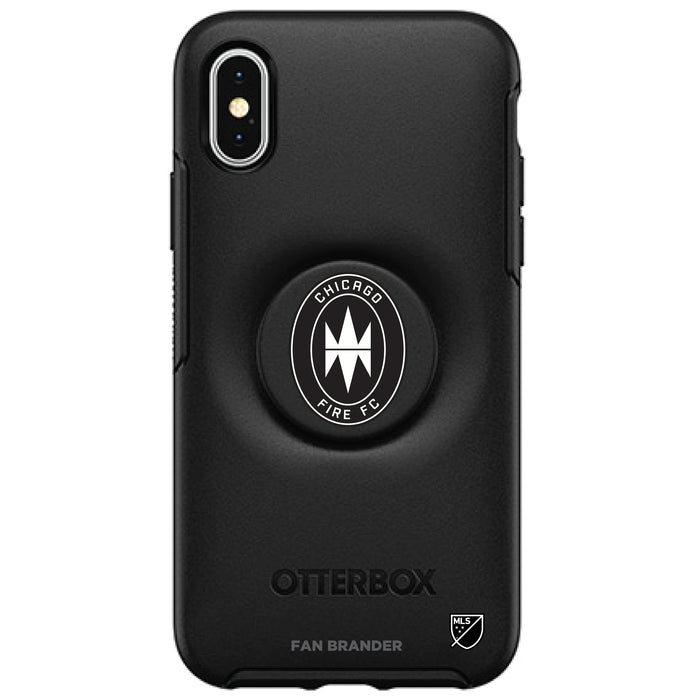 OtterBox Otter + Pop symmetry Phone case with Chicago Fire Urban Primary Logo in Black and White