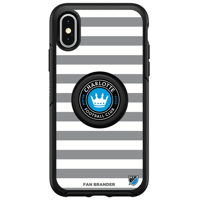 OtterBox Otter + Pop symmetry Phone case with Charlotte FC Primary Logo with Stripes
