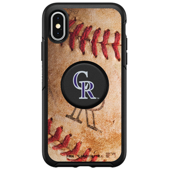 OtterBox Otter + Pop symmetry Phone case with Colorado Rockies Primary Logo with Baseball Design