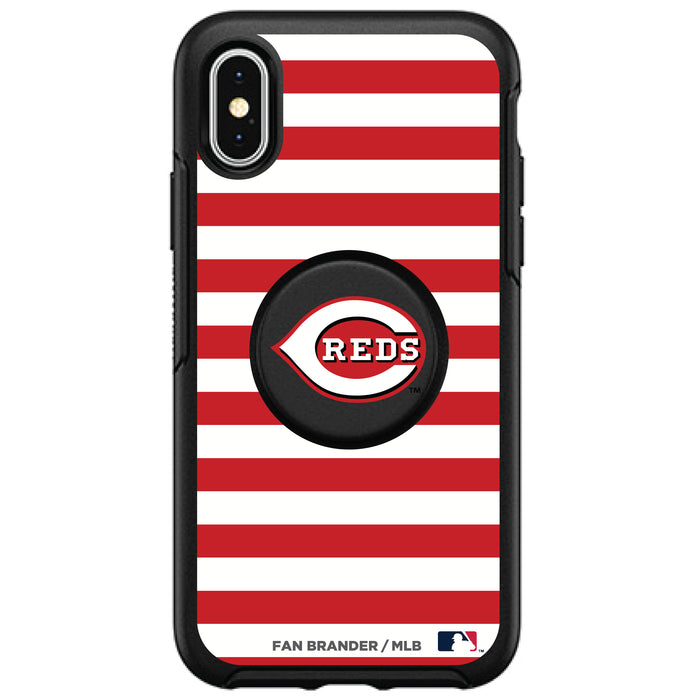 OtterBox Otter + Pop symmetry Phone case with Cincinnati Reds Primary Logo and Striped Design