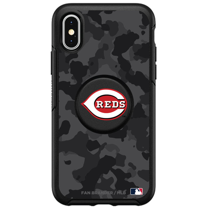 OtterBox Otter + Pop symmetry Phone case with Cincinnati Reds Urban Camo background