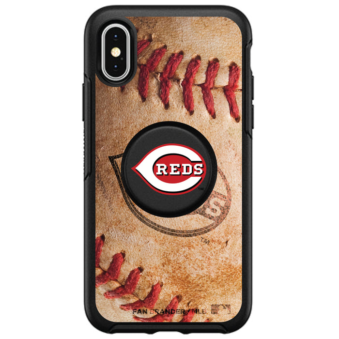 OtterBox Otter + Pop symmetry Phone case with Cincinnati Reds Primary Logo with Baseball Design