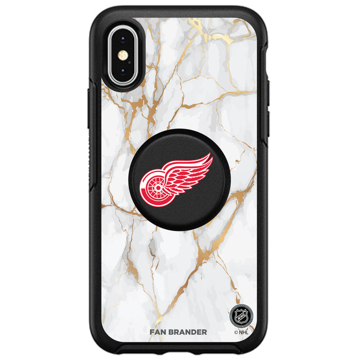 OtterBox Otter + Pop symmetry Phone case with Detroit Red Wings White Marble design