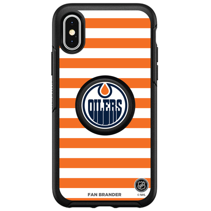 OtterBox Otter + Pop symmetry Phone case with Edmonton Oilers Stripes Design