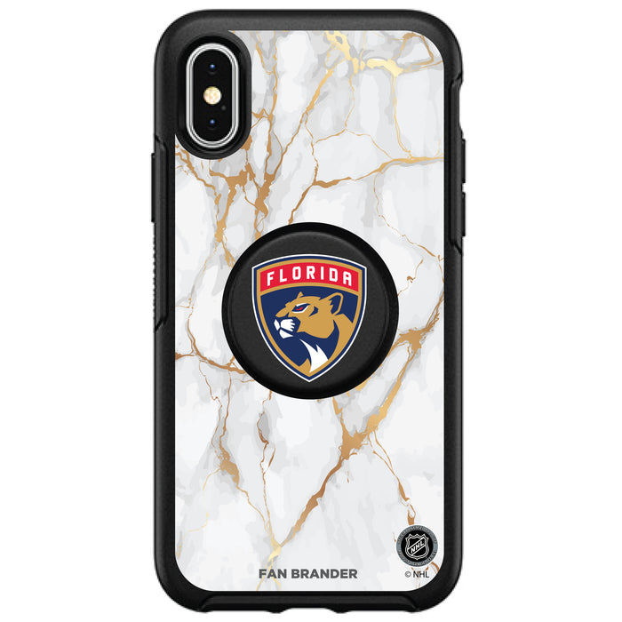 OtterBox Otter + Pop symmetry Phone case with Florida Panthers White Marble design