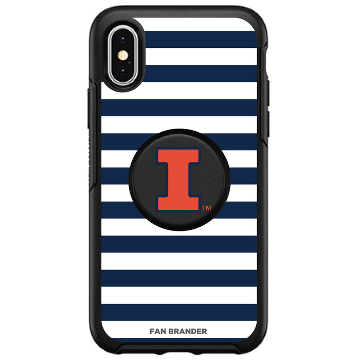 OtterBox Otter + Pop symmetry Phone case with Illinois Fighting Illini Primary Logo and Striped Design