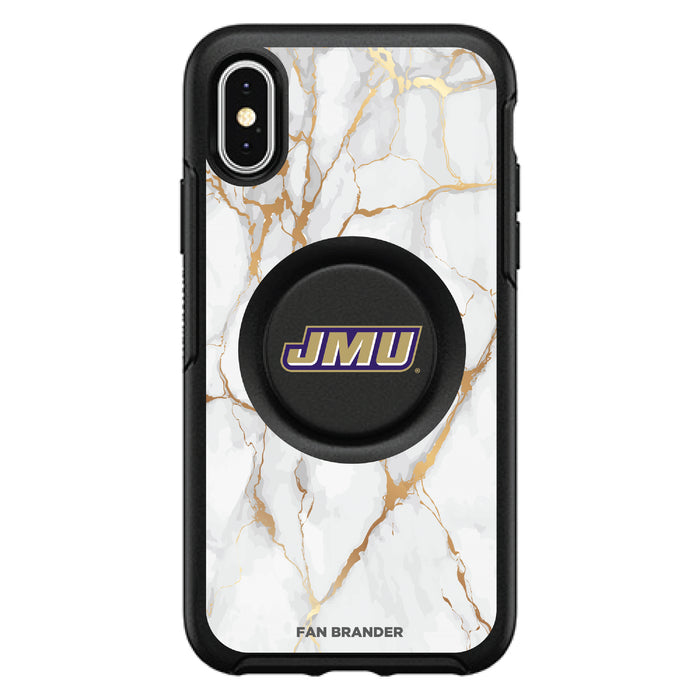 OtterBox Otter + Pop symmetry Phone case with James Madison Dukes White Marble Background