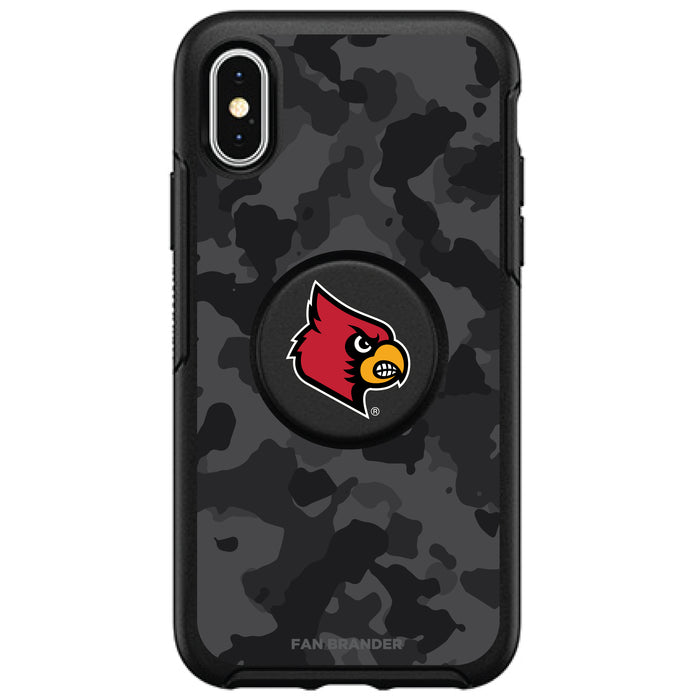 OtterBox Otter + Pop symmetry Phone case with Louisville Cardinals Primary Logo and Urban Camo design
