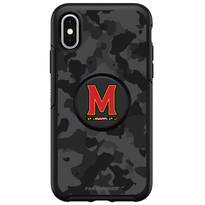 OtterBox Otter + Pop symmetry Phone case with Maryland Terrapins Primary Logo and Urban Camo design