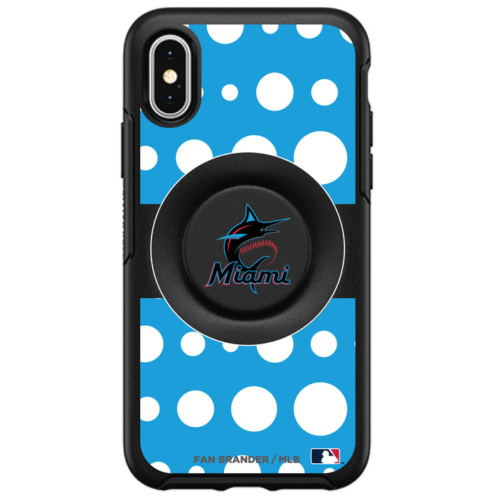OtterBox Otter + Pop symmetry Phone case with Miami Marlins Polka Dots design