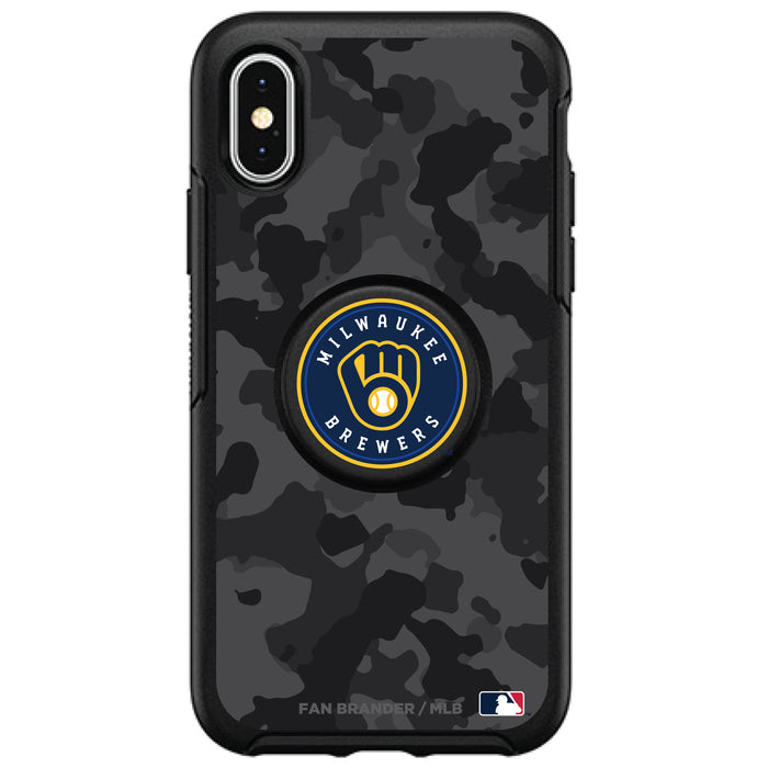 OtterBox Otter + Pop symmetry Phone case with Milwaukee Brewers Urban Camo background