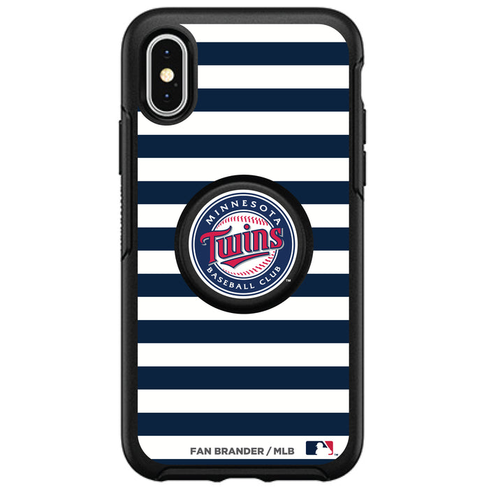OtterBox Otter + Pop symmetry Phone case with Minnesota Twins Primary Logo and Striped Design