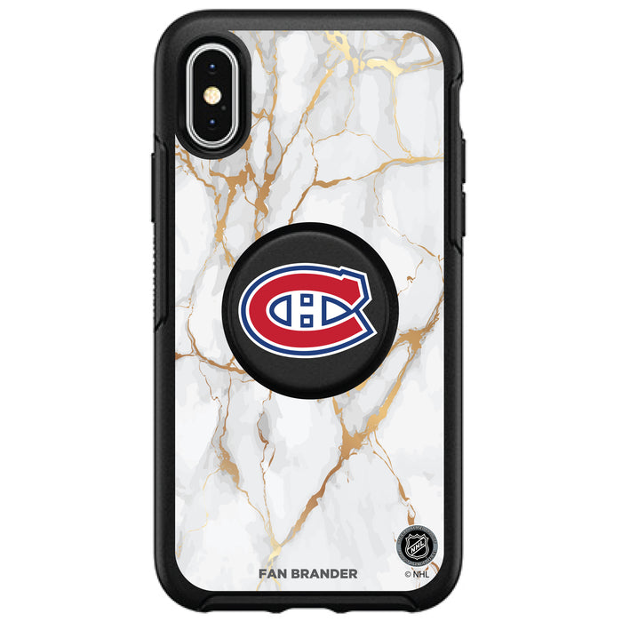 OtterBox Otter + Pop symmetry Phone case with Montreal Canadiens White Marble design