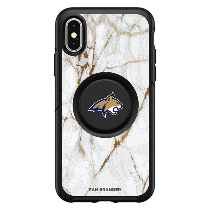 OtterBox Otter + Pop symmetry Phone case with Montana State Bobcats White Marble Background