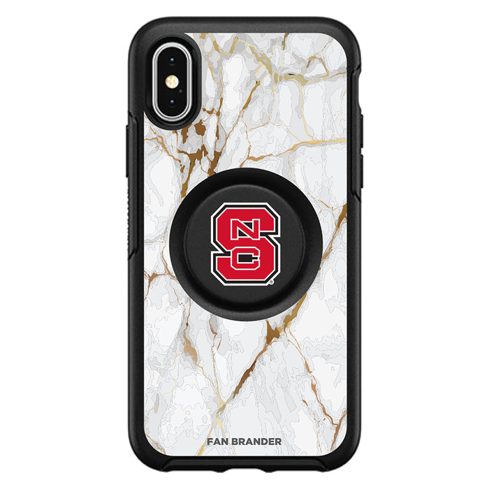 OtterBox Otter + Pop symmetry Phone case with NC State Wolfpack White Marble Background