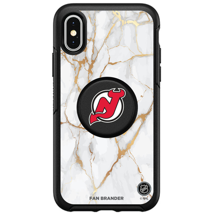 OtterBox Otter + Pop symmetry Phone case with New Jersey Devils White Marble design