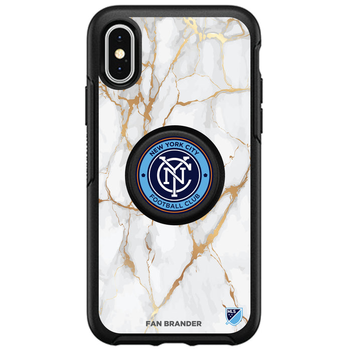 OtterBox Otter + Pop symmetry Phone case with New York City FC White Marble design