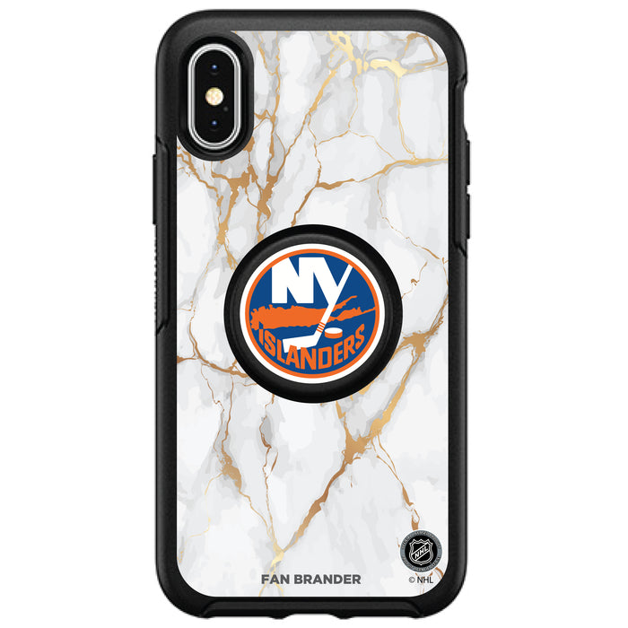 OtterBox Otter + Pop symmetry Phone case with New York Islanders White Marble design