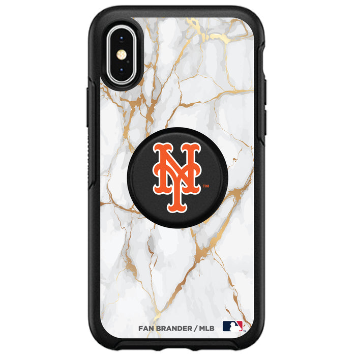 OtterBox Otter + Pop symmetry Phone case with New York Mets White Marble design