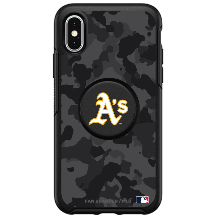 OtterBox Otter + Pop symmetry Phone case with Oakland Athletics Urban Camo background