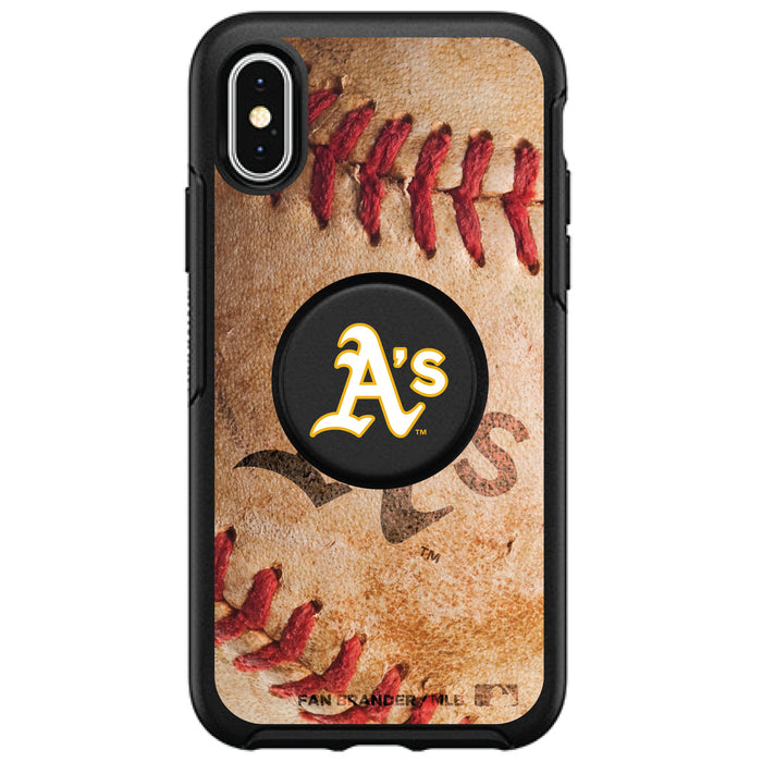 OtterBox Otter + Pop symmetry Phone case with Oakland Athletics Primary Logo with Baseball Design