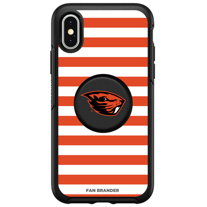 OtterBox Otter + Pop symmetry Phone case with Oregon State Beavers Primary Logo and Striped Design