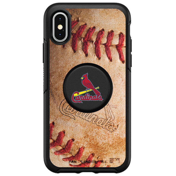 OtterBox Otter + Pop symmetry Phone case with St. Louis Cardinals Primary Logo with Baseball Design