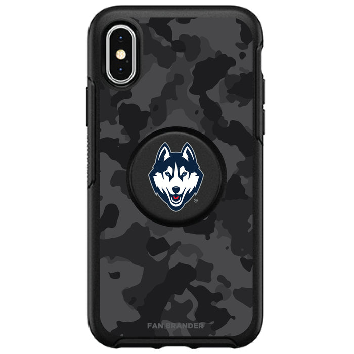OtterBox Otter + Pop symmetry Phone case with Uconn Huskies Urban Camo background