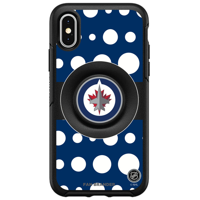 OtterBox Otter + Pop symmetry Phone case with Winnipeg Jets Polka Dots design